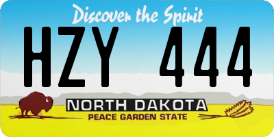 ND license plate HZY444