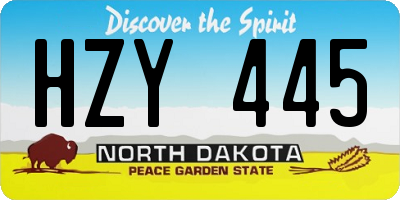 ND license plate HZY445