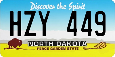 ND license plate HZY449