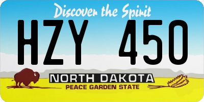 ND license plate HZY450