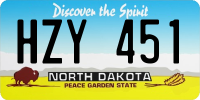 ND license plate HZY451