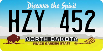 ND license plate HZY452