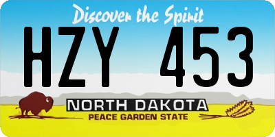 ND license plate HZY453