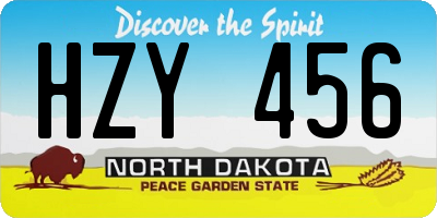 ND license plate HZY456