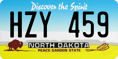 ND license plate HZY459