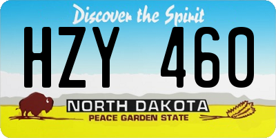 ND license plate HZY460