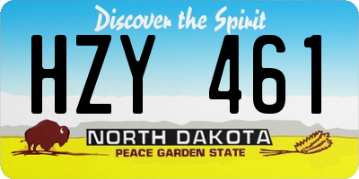 ND license plate HZY461