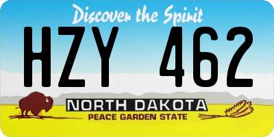 ND license plate HZY462