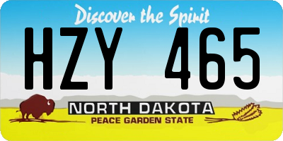 ND license plate HZY465