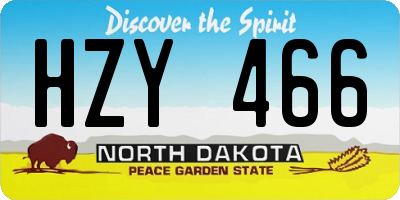 ND license plate HZY466
