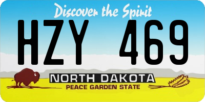 ND license plate HZY469