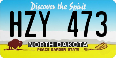 ND license plate HZY473