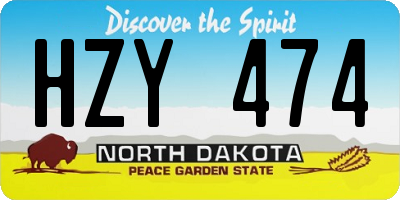 ND license plate HZY474