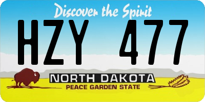 ND license plate HZY477