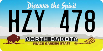 ND license plate HZY478