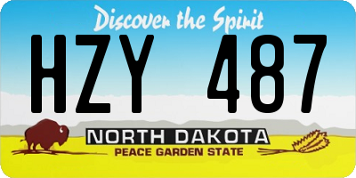 ND license plate HZY487