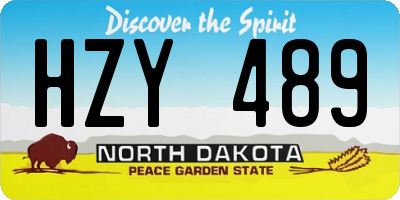 ND license plate HZY489