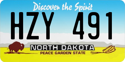 ND license plate HZY491