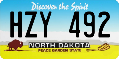 ND license plate HZY492