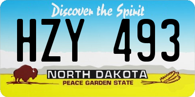 ND license plate HZY493