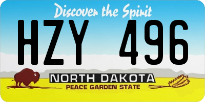 ND license plate HZY496