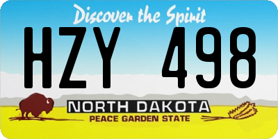 ND license plate HZY498
