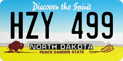 ND license plate HZY499