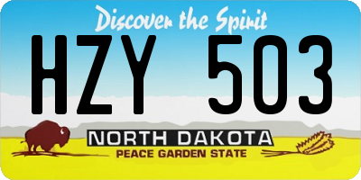 ND license plate HZY503