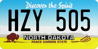 ND license plate HZY505