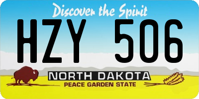 ND license plate HZY506