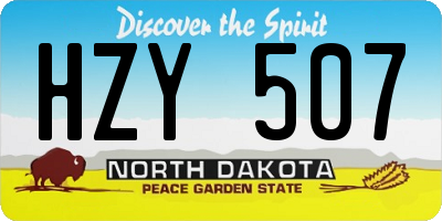 ND license plate HZY507