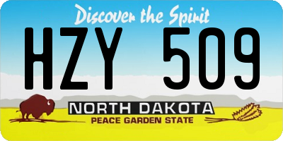 ND license plate HZY509