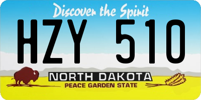 ND license plate HZY510