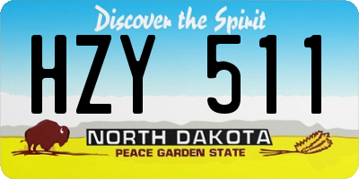 ND license plate HZY511