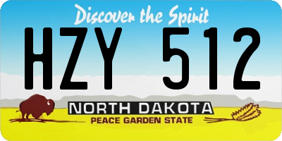 ND license plate HZY512