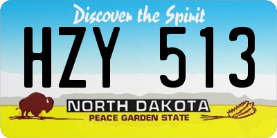 ND license plate HZY513
