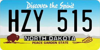 ND license plate HZY515