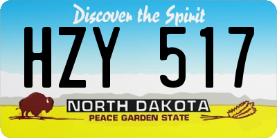 ND license plate HZY517