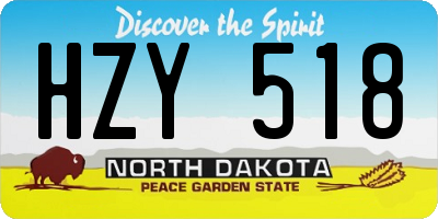 ND license plate HZY518