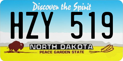 ND license plate HZY519