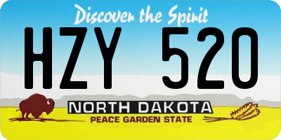 ND license plate HZY520