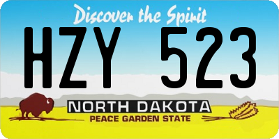 ND license plate HZY523