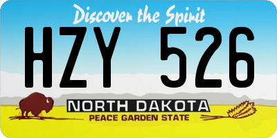 ND license plate HZY526