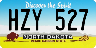 ND license plate HZY527