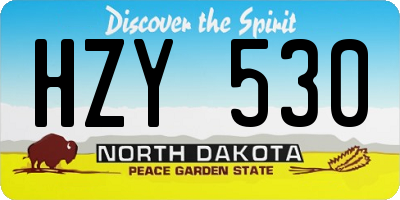 ND license plate HZY530