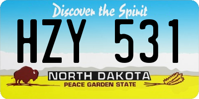 ND license plate HZY531