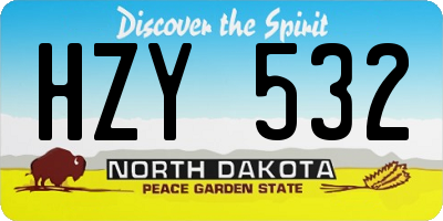 ND license plate HZY532