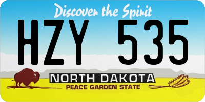 ND license plate HZY535