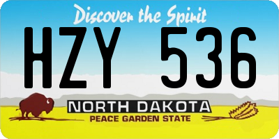 ND license plate HZY536