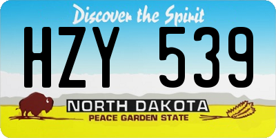 ND license plate HZY539